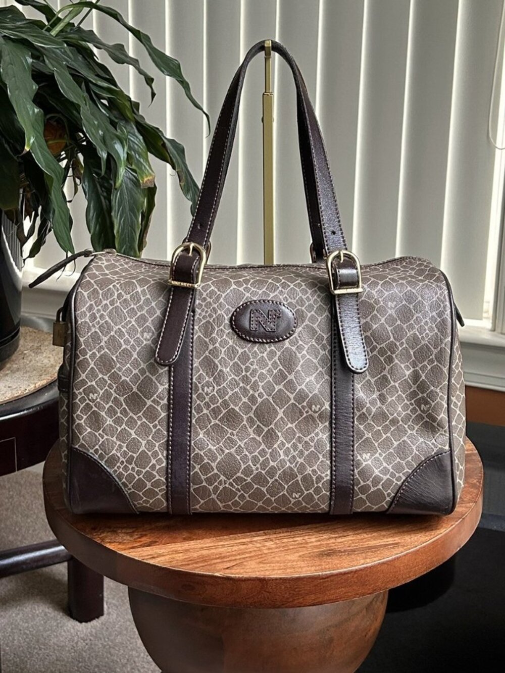 NINA RICCI Boston Bag, Brown, Gray